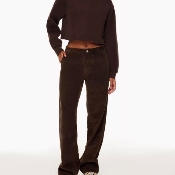 Size 4 Aritzia Ripcord Corduroy Pant in Rich Mocha Brown - Picture 3 of 3